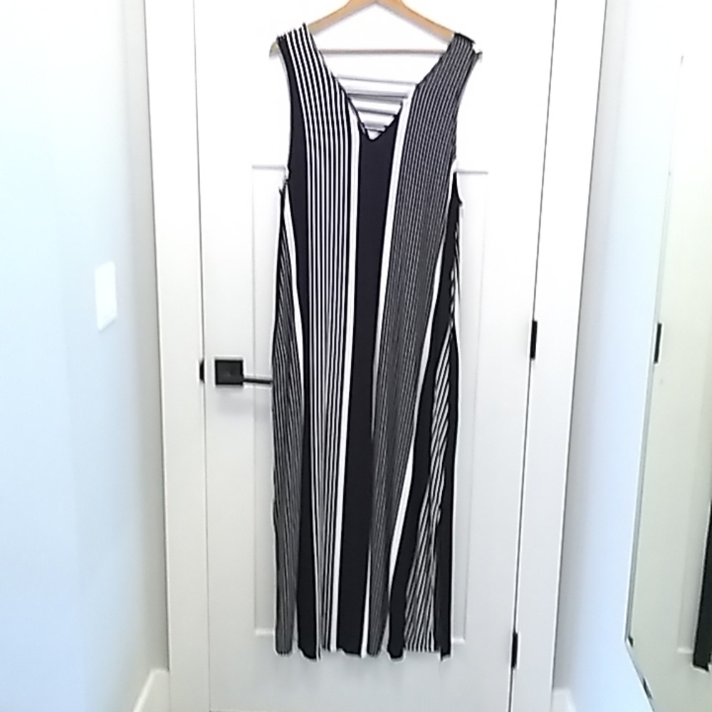 Maxi Dress or Coverup, Black & White Striped, Size 2X